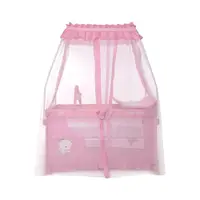 Patut pliabil stil baldachin Magic Sleep Mellow Rose Ballerina Bear cu 2 nivele, usa laterala cu fermoar, roti, accesorii incluse