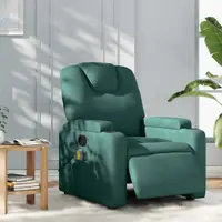 Gossi fotoliu electric de masaj rabatabil, verde inchis, textil