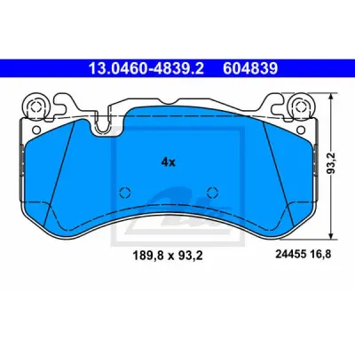 Set placute frana, frana disc ATE 13.0460-4839.2