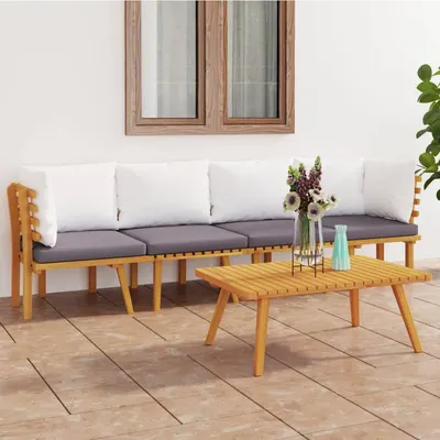 Gossi set mobilier de gradina cu perne, 4 piese, lemn masiv de acacia