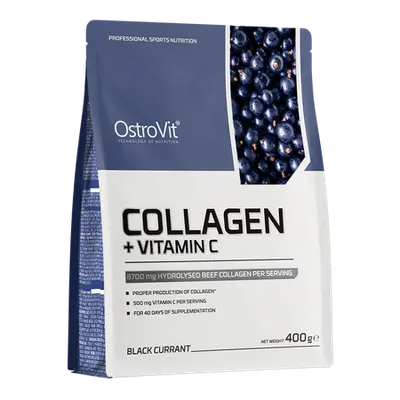 Colagen + Vitamina C cu aroma de coacaze, 400g, OstroVit