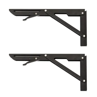 Set 2 suporti pliabili pentru raft, lungime 300mm negru, Z-TOOLS / ZTS 8133B Engros