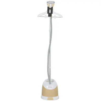 HOMCOM Aparat de Călcat Vertical cu Rezervor de Apă de 1,8l și Înălțime Reglabilă, 32x32x32 cm, Auriu | Aosom Romania