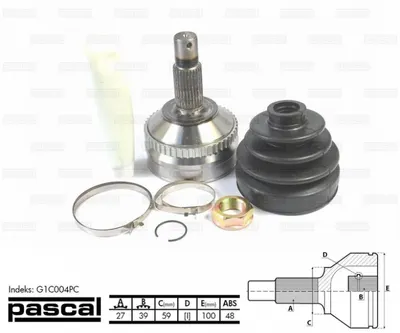Cap planetara spre roata (27z 39z 59mm; ABS:48) CITROEN EVASION, JUMPY; FIAT SCUDO, ULYSSE; LANCIA ZETA; PEUGEOT 806, EXPERT 1.9D 2.0 2.1D intre 1994-2006