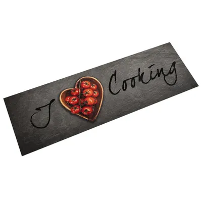 Gossi covor de bucatarie lavabil, text cooking, 45x150 cm, catifea