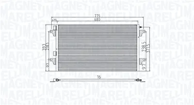 Radiator AC condensator potrivit RENAULT LAGUNA II, VEL SATIS 1.6-3.5 03.01
