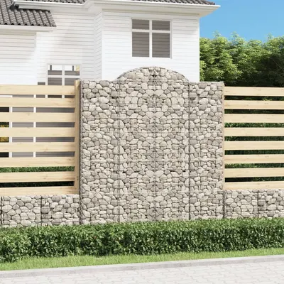vidaXL Coș gabion arcuit, 200x30x220/240, fier galvanizat