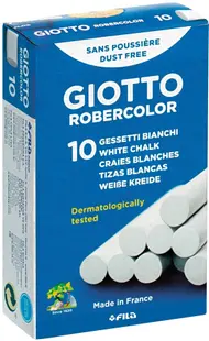 Cretă albă fără praf Giotto Robercolor - 10 buc
