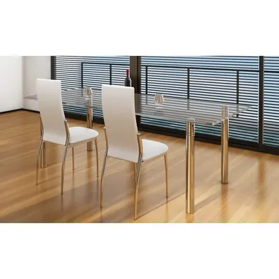 Gossi scaune de bucatarie, 2 buc., alb, piele ecologica