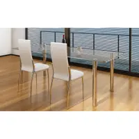 Gossi scaune de bucatarie, 2 buc., alb, piele ecologica