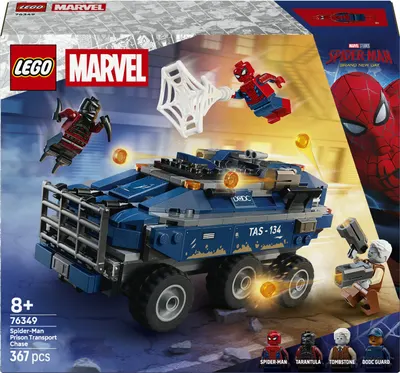 Constructor LEGO Marvel Super Heroes - Urmărirea transportului deținuților cu Spider-Man (76349)
