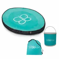 Piscina pentru copii, Bbluv, Splash, Pliabila, Din tesatura impermeabila, Include geanta de transport si galetusa pliabila, 21,1x85,1x6,1 cm, 3 luni+, Aqua