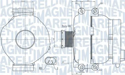 Alternator (14V, 155A) potrivit BMW 1 (E87), 3 (E90), 3 (E91), 5 (E60), 5 (E61), 6 (E63), 6 (E64), Z4 (E85) 2.5 3.0 09.04-12.11