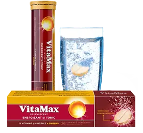 Vitamax Efervescent, 20 comprimate, Perrigo