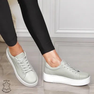 Pantofii casual piele naturala CU SIRET CRL1455 BARILLA