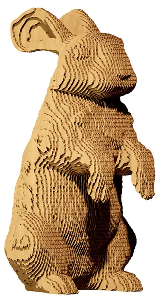 Puzzle 3D Cartonic din 61 piese - Iepure