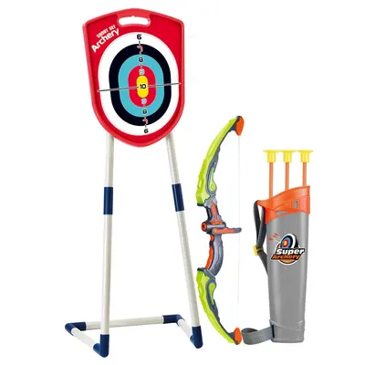 Set de joaca arc fosforescent cu tinta si 3 sageti cu ventuza King Sport