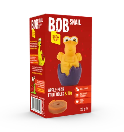 Rulou din fructe cu jucarie, 20g, Bob Snail