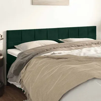 vidaXL Tăblii de pat, verde închis, 160x5x78/88 cm, catifea