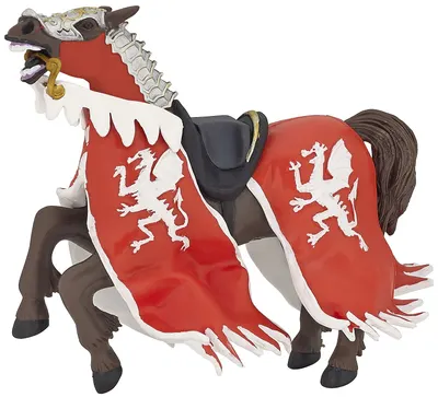Fugurina Papo The Medieval Era – Calul Cavalerului Dragonului Rosu