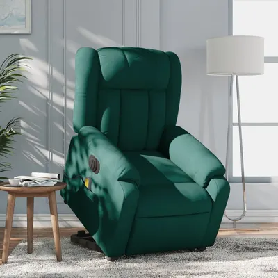 Gossi fotoliu electric masaj rabatabil / ridicare verde inchis textil