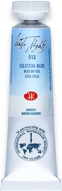 Vopsea de acuarelă Paleta Nevskaya Leningrad, Nopti albe - 512, Albastru cer, 10 ml