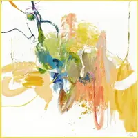 Tablou cu detalii pictate manual 102x102 cm Confidential Yellow – Malerifabrikken