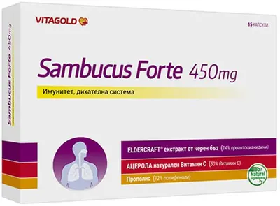 Sambucus Forte, 15 capsule, Vitagold