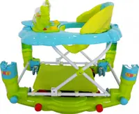 Premergator pentru copii Baby Care H914 Ratusca Verde Turquoise cu roti din silicon, melodii si functie balansoar