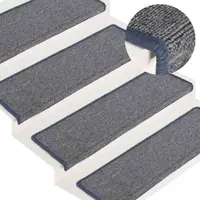 vidaXL Covorașe pentru scări, 30 buc., 65x21x4 cm, gri deschis și albastru, cu margini dreptunghiulare