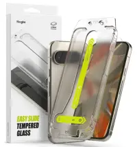 Folie de protectie Ecran Ringke Easy Slide pentru Google Pixel 9 Pro XL, Sticla Securizata, Full Glue, Set 2 bucati