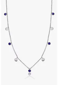 Colier din argint veritbail 925 decorat cu Lapis Lazuli Noora - Argintiu/Bleumarin