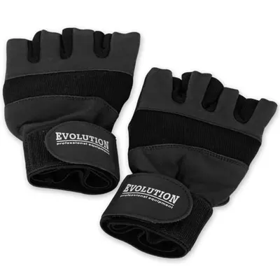 Mănuși fitness Evolution Standard FR-11, piele naturală, negre