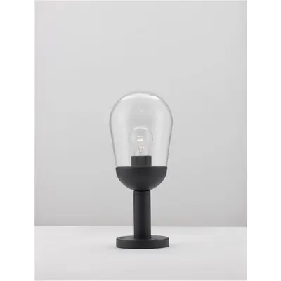 Pitic OMIKA Inchis Gri Aluminum & Sticla clara LED E27 1x12 Wat 110-240 Volt Fara bec IP54