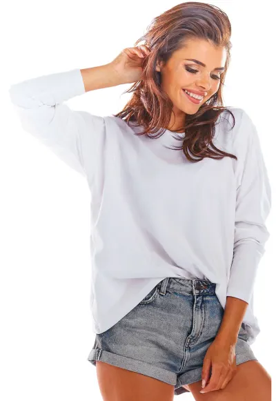 Bluza dama - M219 - bumbac cu lycra - alb