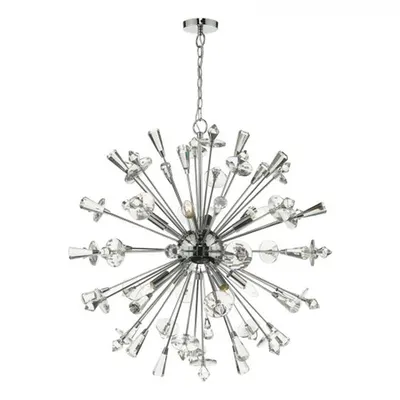 Lampa suspendata Exodus 8 Light Pendant Polished Chrome Crystal