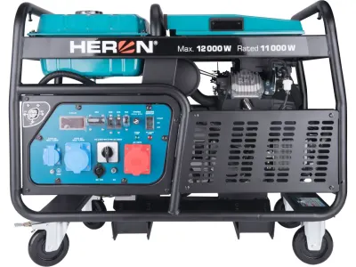 Generator de curent Profesional monofazat si trifazat 12 kW - benzina, 230V / 400V, pornire electrica, AVR - Heron-8896431