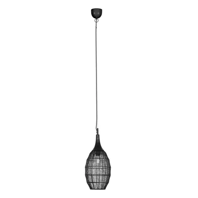 Lustră negru-mat cu abajur din metal Soraya – Trio
