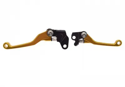 Set 2 manete frana si ambreiaj reglabile cross Suzuki Rm 85 05-17 RM125,250 04-08 Yamaha WR400F 96-99,TTR230 03-17, culoare auriu