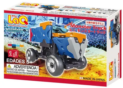 Constructor pentru copii LaQ Hamacron - Mini Monster Truck, 46 piese