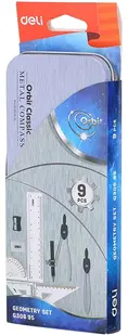 Set de desen Deli Orbit - EG30695, 9 piese, cutie metalica