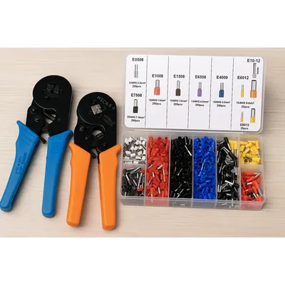Pachet profesional sertizare papuci cu pini: cleste HSC8-16-4 + HSC8-6-4 + kit pini terminali