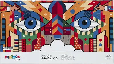 Set creioane colorate Carioca Plus - Van Orton, 4.0 mm, 40 culori