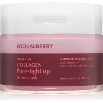 EQQUALBERRY Collagen Pore-Tight Up Gel Toner Pads dischete de tonifiere pentru micsorarea porilor