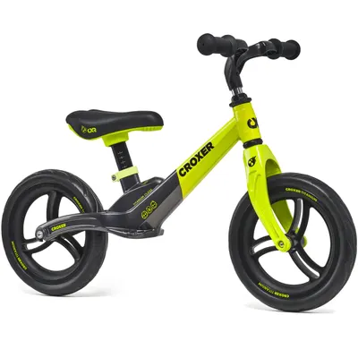 Bicicleta fara pedale copii CROXER Titanium Pro, Negru/Verde, Copii