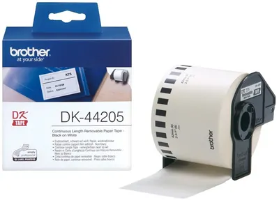 Bandă de etichetare Brother - DK-44205, QL, 62mm, negru/alb