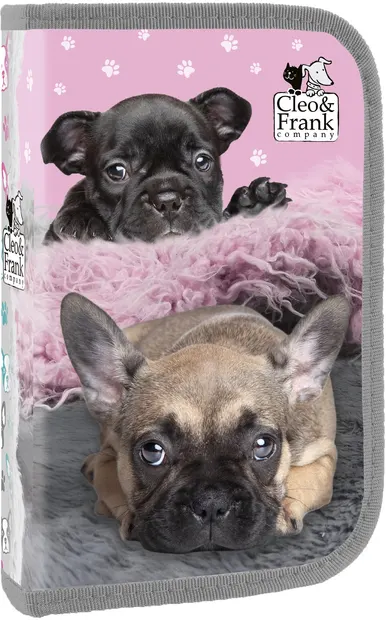Penar școlar echipat Derform Cleo&Frank - catelus, cu 1 fermoar
