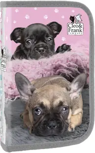 Penar școlar echipat Derform Cleo&Frank - catelus, cu 1 fermoar