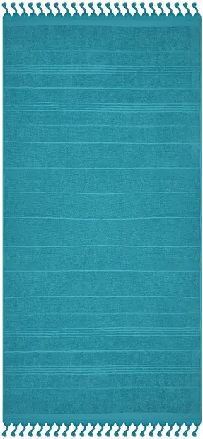 Prosop de plajă Rakla - Ines, 100% bumbac, turcoaz, 90 х 175 cm