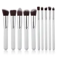 Set 10 pensule machiaj kabuki white + husa depozitare